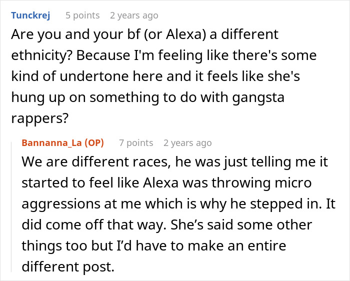 Conversation screenshot showing a discussion about ethnicity and microaggressions related to a woman using Shazam to identify a song. Conversation screenshot showing a discussion about ethnicity and microaggressions related to a woman using Shazam to identify a song.
