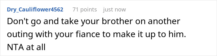 Comment text on a white background discussing a woman&rsquo;s dilemma involving her mother controlling her sleeping arrangement with her wife-to-be.