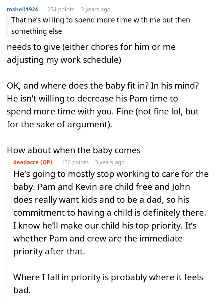 Text conversation discussing husband neglecting pregnant wife after choosing his chosen family over her and the baby.