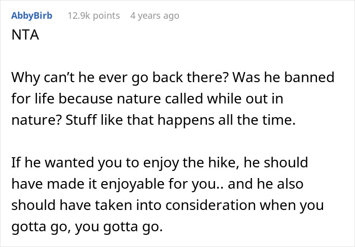 Woman Has A Bathroom Emergency On Hike, Boyfriend&rsquo;s Reaction To It Ends Their Relationship