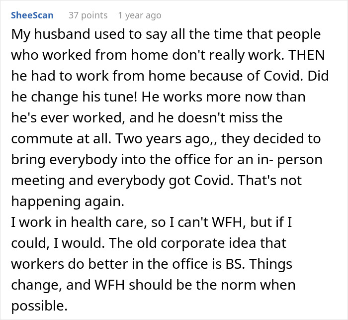 Alt text: Woman expressing frustration about commute and uncertainty after work from home canceled in healthcare setting Alt text: Woman expressing frustration about commute and uncertainty after work from home canceled in healthcare setting