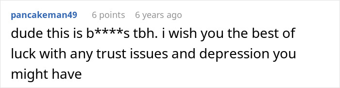 Comment on online forum discussing trust issues and depression related to an army wife cheating on her deployed husband.