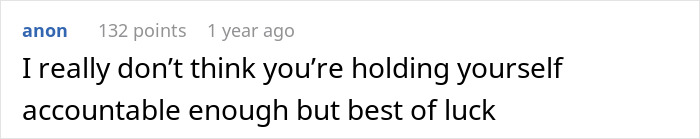 Comment criticizes lack of accountability from a cheater who learned a harsh lesson with no sympathy.