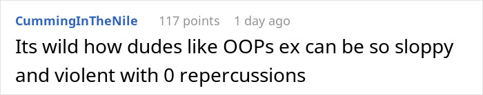 Comment text on social media post about a lady using comedy to cope with ex-BF&rsquo;s trauma and stalking behavior.