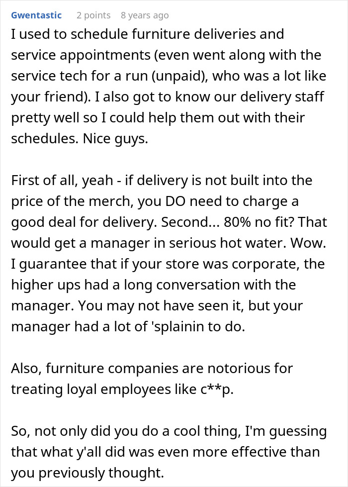 Commenter shares how he helped an overworked and underpaid friend by supporting delivery staff and managing schedules.