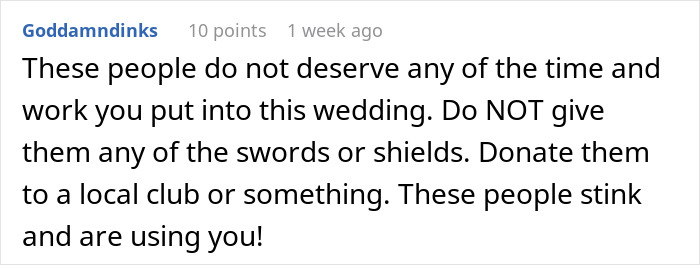 Screenshot of a comment discussing betrayal and unfair treatment related to a wedding involving an ex-girlfriend cheating incident. Screenshot of a comment discussing betrayal and unfair treatment related to a wedding involving an ex-girlfriend cheating incident.