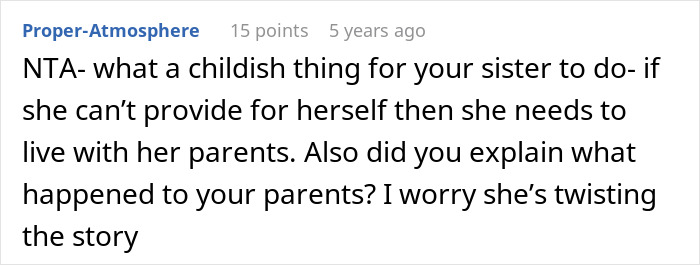 Comment discussing a woman making her sister adopt her kid and issues about preventing her from having more children.