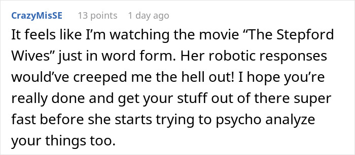 Screenshot of a Reddit comment describing feeling like a science experiment in his own home due to his girlfriend&rsquo;s behavior.
