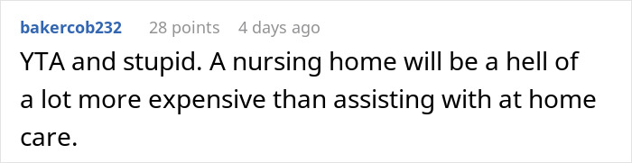 Woman Threatens Divorce If Husband Financially Contributes To His Mother's Care: "Told Him That Is Nuts"