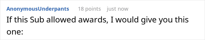 A Reddit comment from AnonymousUnderpants reads, "If this Sub allowed awards, I would give you this one." It relates to husband house hoarder finances.