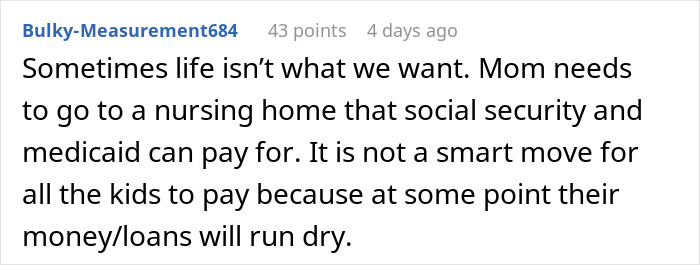 Woman Threatens Divorce If Husband Financially Contributes To His Mother's Care: "Told Him That Is Nuts"