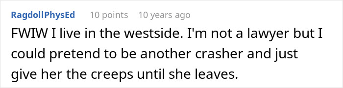 Screenshot of an online comment about a man dealing with a friend&rsquo;s girlfriend living in his house.