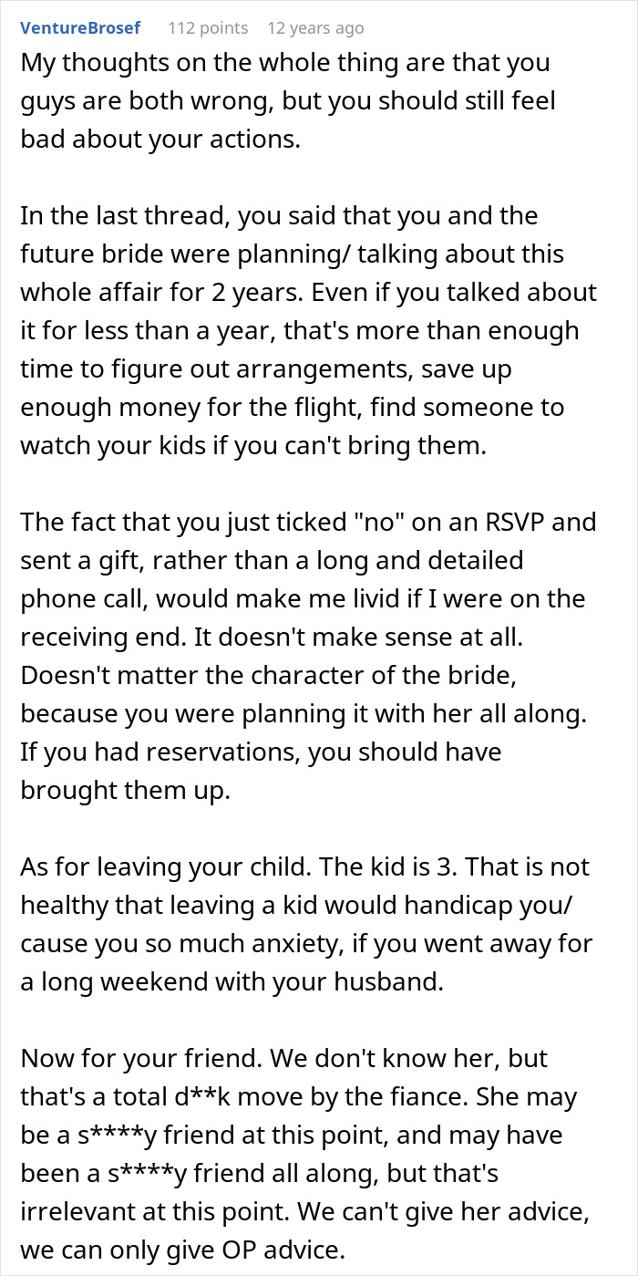 Mom RSVPs ‘No’ To Childfree Wedding An 12-Hour Flight Away, Bride Takes It Personally Mom RSVPs ‘No’ To Childfree Wedding An 12-Hour Flight Away, Bride Takes It Personally