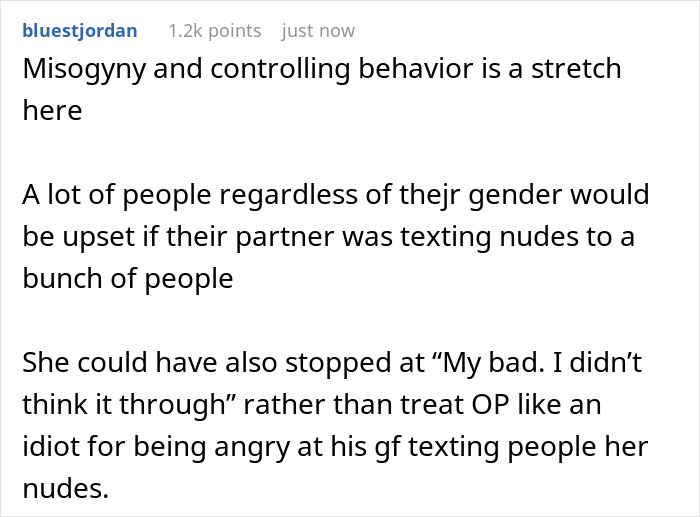 Text message conversation discussing upset boyfriend over girlfriend sharing topless pics and piercings with multiple people.