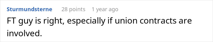 Screenshot of a social media comment discussing management chews out worker for going the extra mile instead of thanking them.