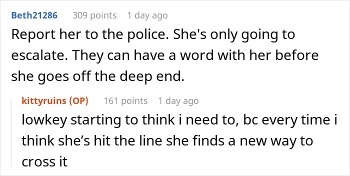 Screenshot of an online discussion about a man forced to change locks and threaten police after sister abandons kids at his house.