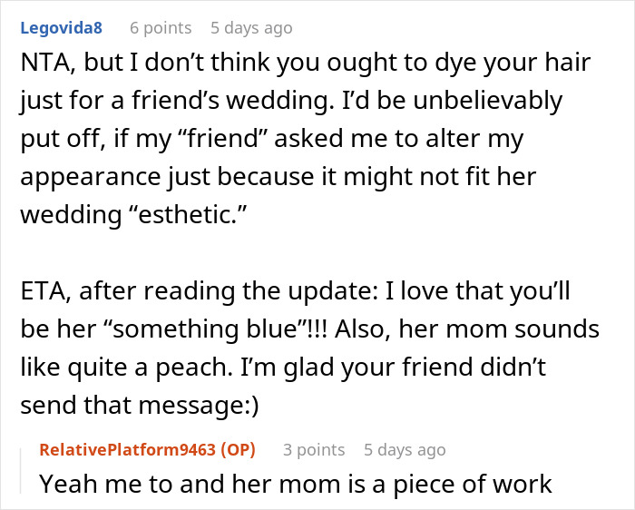 Man Of Honor Told To Change His Blue Hair For Wedding, Bride Uncovers Mom's Meddling Just In Time Man Of Honor Told To Change His Blue Hair For Wedding, Bride Uncovers Mom's Meddling Just In Time