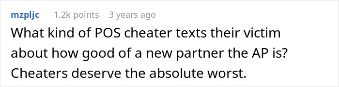 Screenshot of an online comment criticizing a cheater, related to friendship and betrayal over a boy situation.