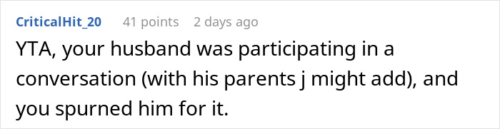 Man Upset Spouse Stopped Telling His Parents About Their Vacation Because He Interrupted Them Man Upset Spouse Stopped Telling His Parents About Their Vacation Because He Interrupted Them