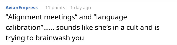 Screenshot of a social media comment about feeling like a science experiment and tracking every word in a relationship.