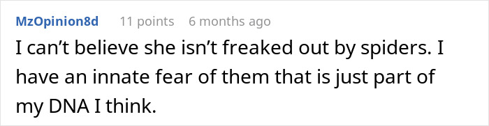 Comment highlighting a dad's disbelief about his 5-year-old daughter's unusual behavior, hinting at a psychopath scare.