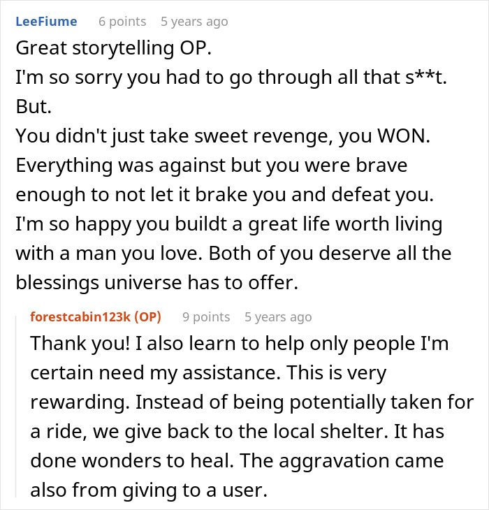 Screenshot of a Reddit conversation about cheating and scamming involving a woman exposed by her best friend on local news.