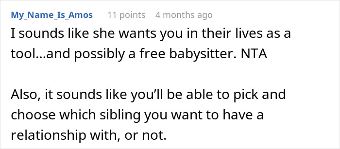 Screenshot of a Reddit comment discussing a pregnant woman cornering ex&rsquo;s teen son to help raise her baby.