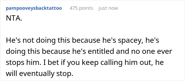 Comment discussing a rude man who snatches things without asking and a coworker berating him for his behavior.