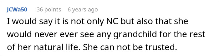 A comment discussing consequences for a mom with debt issues impacting a young family buying a house.