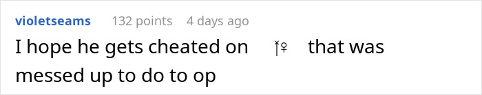 Screenshot of an online comment discussing a girlfriend catching her boyfriend in a small wedding lie revealing his secret life.