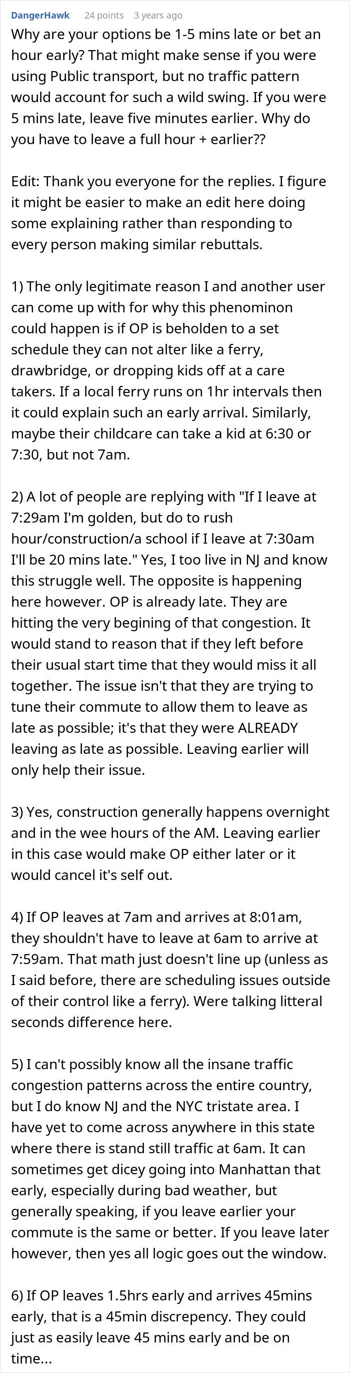 Text post discussing employee&rsquo;s revenge on a colleague who exposed them for arriving a few minutes late.