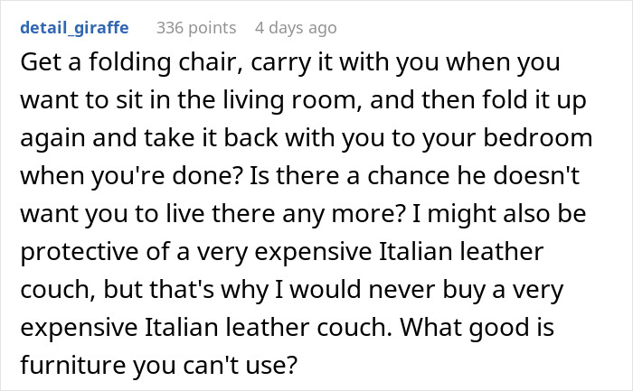 Guy Buys A Fancy Couch With A Side Of Rules, Roomie Feels Like It&rsquo;s A Museum Piece She Can&rsquo;t Touch