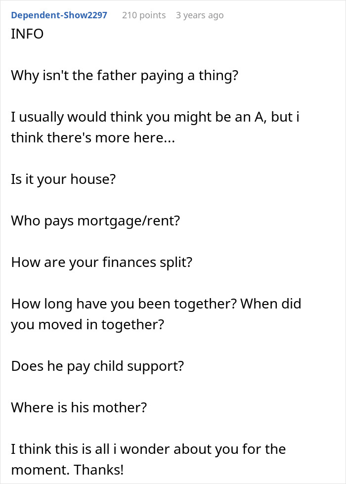 Text post discussing family vacation finances and exclusion of stepson from trip due to enjoyment concerns.