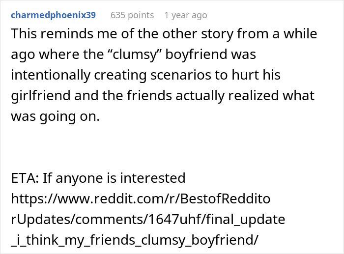 Comment on Reddit describing a man leaving dangerous traps at home, leading his girlfriend to suspect and dump him. Comment on Reddit describing a man leaving dangerous traps at home, leading his girlfriend to suspect and dump him.