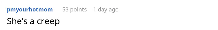 Reddit comment screenshot showing user calling someone a creep in a casual online discussion thread.
