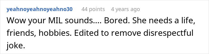 Comment on toxic MIL refusing to leave daughter's home, highlighting conflict over son-in-law housing demands.