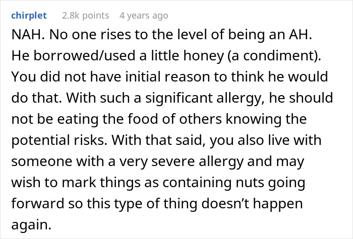 Person Contaminates Honey With Peanuts, Chaos Ensues After Allergic Roommate Decides To Eat It