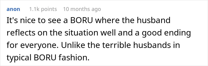 Comment discussing a husband neglecting pregnant wife after choosing his chosen family, reflecting on the situation.