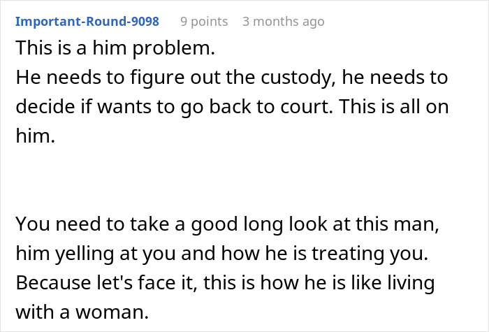 Text post discussing a woman confused by her boyfriend’s ex being difficult and realizing she is not the problem. Text post discussing a woman confused by her boyfriend’s ex being difficult and realizing she is not the problem.