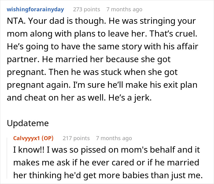 Dad Cheats And Gets Other Woman Pregnant, Acts As Victim When Teen Son Refuses To Play Happy Family