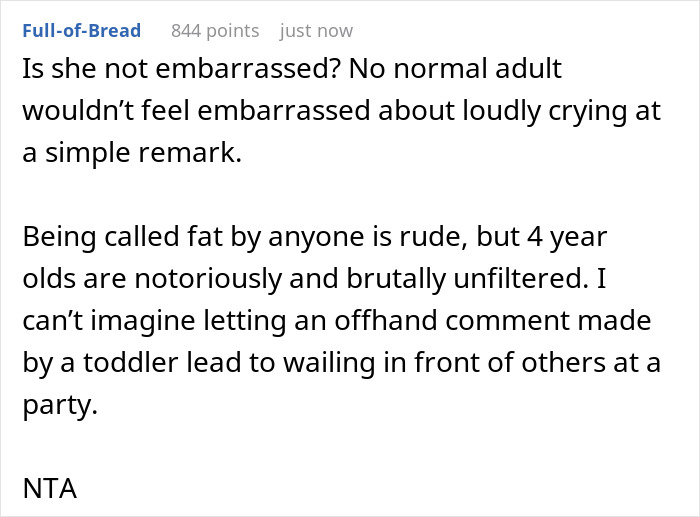 Text from a forum post about a Heartless MIL who thinks DIL is too sensitive for crying after being called fat.