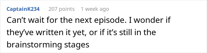 Screenshot of a social media comment discussing anticipation for the next episode in a brainstorming stage. Screenshot of a social media comment discussing anticipation for the next episode in a brainstorming stage.