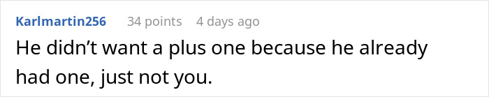 Screenshot of an online comment revealing a relationship secret that caught a boyfriend in a small wedding lie.