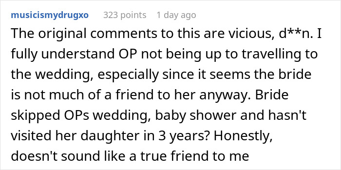 Mom RSVPs ‘No’ To Childfree Wedding An 12-Hour Flight Away, Bride Takes It Personally Mom RSVPs ‘No’ To Childfree Wedding An 12-Hour Flight Away, Bride Takes It Personally