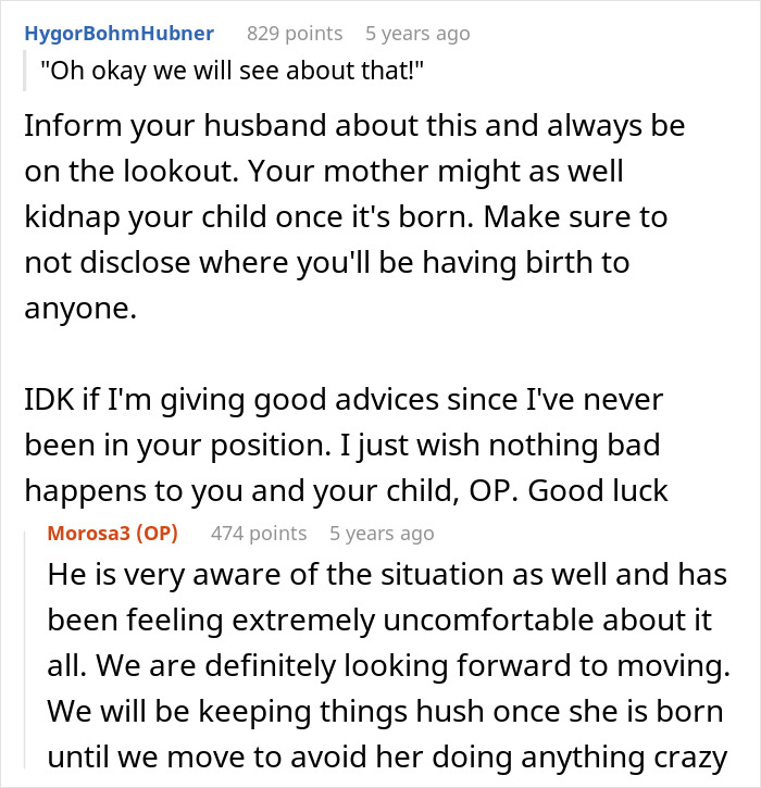 Screenshot of a forum discussion about mom&rsquo;s creepy behavior and concerns over child safety and possible kidnapping risks.