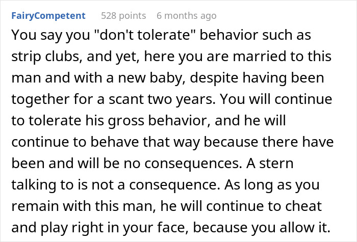 Comment discussing tolerating borderline predatory behavior and dealing with consequences in a troubled marriage. Comment discussing tolerating borderline predatory behavior and dealing with consequences in a troubled marriage.