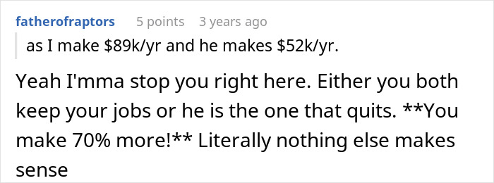 Man Calls Wife Selfish For Refusing To Become A SAHM While Cheating On Her The Entire Time