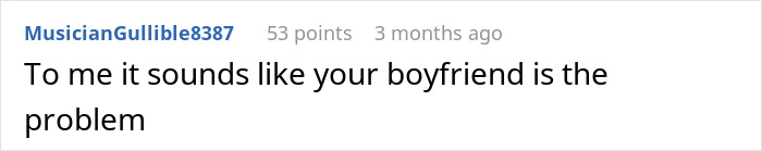 Comment on a forum discussing a woman confused about her boyfriend’s ex being difficult, suggesting the boyfriend might be the problem. Comment on a forum discussing a woman confused about her boyfriend’s ex being difficult, suggesting the boyfriend might be the problem.