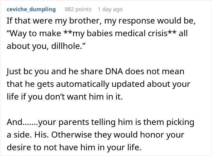 Bro Calls Sis Irresponsible For Years, Then Gets Offended She Doesn&rsquo;t Tell Him Her Kids Are At NICU