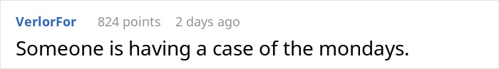 Comment on a post where a lady asks a coworker to stop the ohhh I'm so bad candy routine, sparking office opinions.